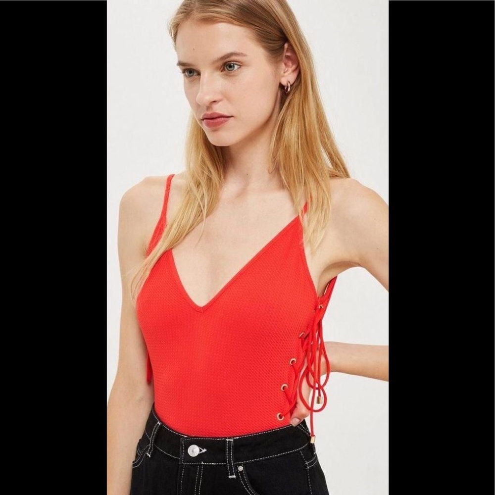 Topshop Eyelet Low Back Bodysuit
